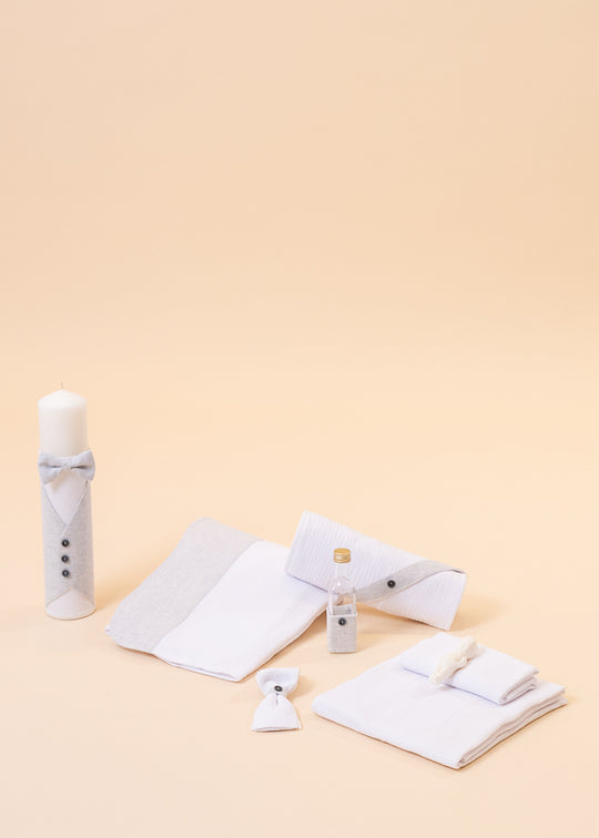 Raul Christening Set 2 Pieces, Candle and Personalized AnneBebe Kit