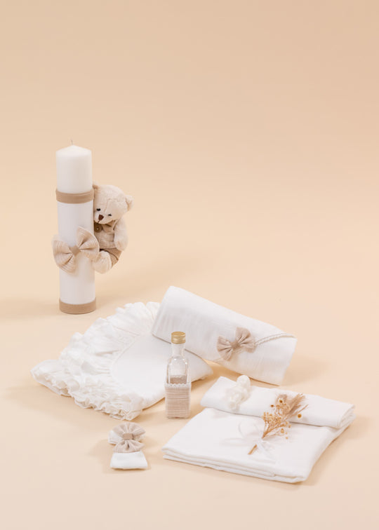 Sasha Baptism Set 2 Pieces, Candle and Personalized AnneBebe Kit
