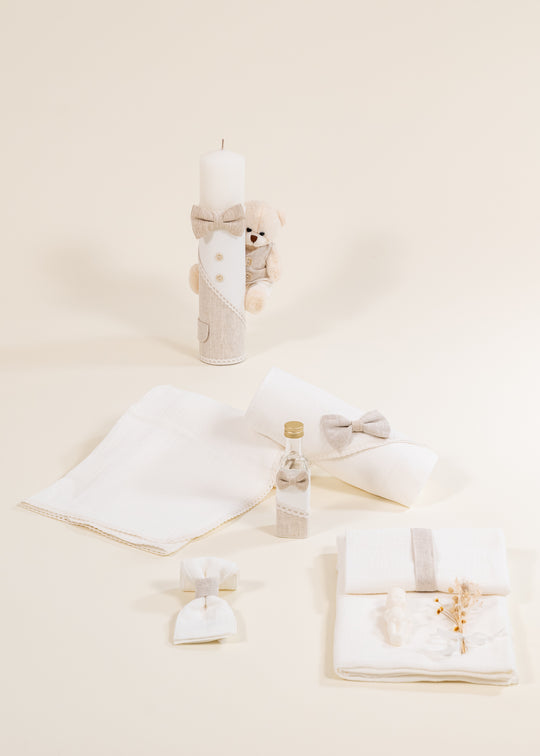 Set Botez Mathias 2 Piese, Lumanare si Trusou Personalizat Botez AnneBebe