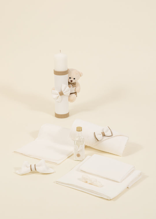 Pavel Baptism Set 2 Pieces Candle and Personalized Baptism Outfit AnneBebe