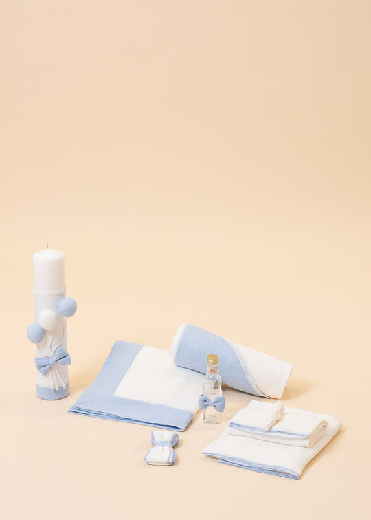 Gabriel Christening Set 2 Pieces, Candle and Personalized AnneBebe Kit