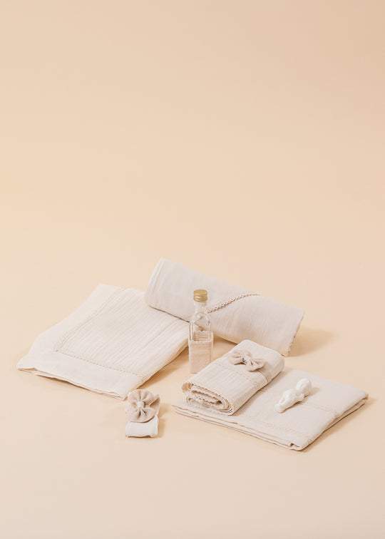 Boys Catalin Muslin Cappuccino Bows Beige AnneBebe