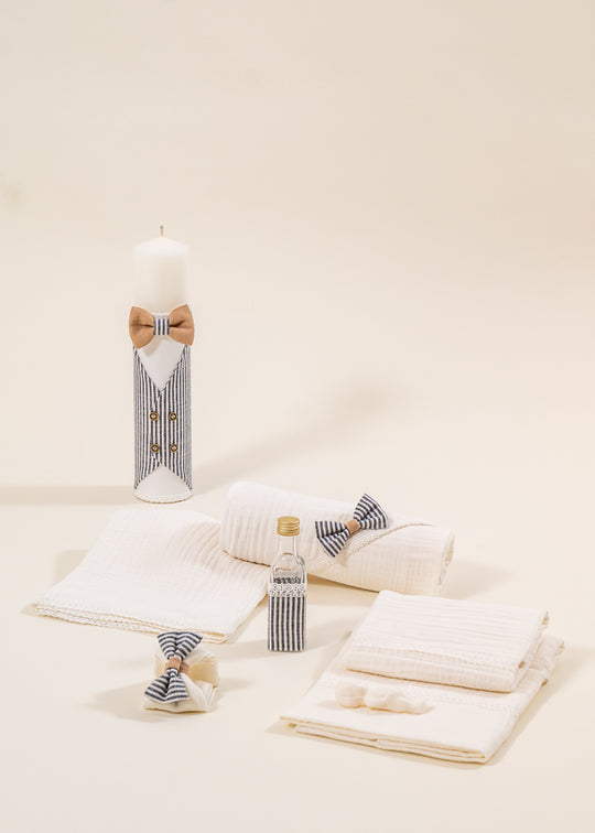 Set Botez Teodor 2 Piese Lumanare Trusou Personalizat Botez AnneBebe