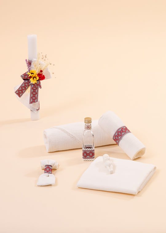 AnneBebe Red Ribbon Traditional Truss and Candle Set