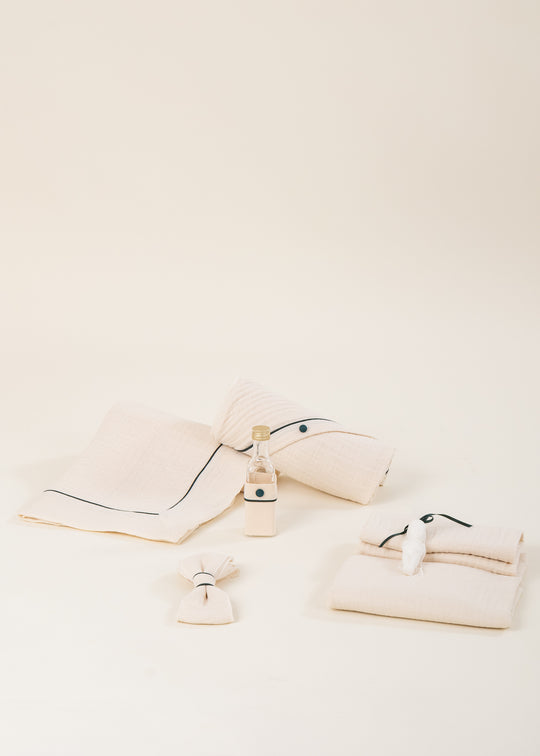 Trusou Karl Muselina Capucino Cu Cheder Verde AnneBebe
