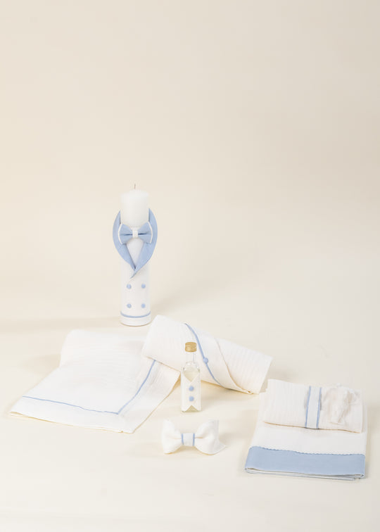 Set Botez Rene 2 Piese, Lumanare si Trusou Personalizat Botez AnneBebe