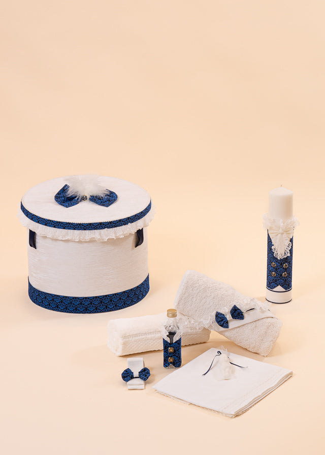 Cosmin Christening Set 2 Pieces, Candle and Personalized AnneBebe Kit