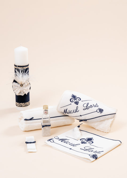 Little Lord Baptism Set 2 Pieces, Candle and Personalized AnneBebe Kit
