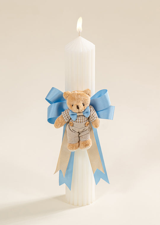 Lumanare Universala Funda Dubla Rips Bleu Urs Mic Bej AnneBebe