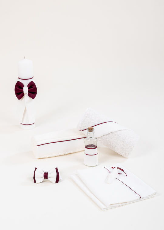 Set Botez Ethan 2 Piese, Lumanare si Trusou Personalizat Botez AnneBebe