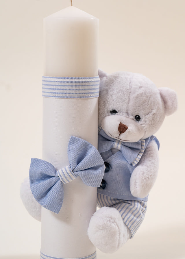 Lumanare Mike Urs Mare Alb Funda Bleu AnneBebe