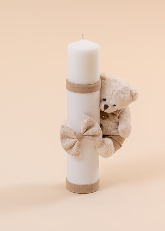 Свічка для капучіно з бантом Sasha Bear і бежевим AnneBebe