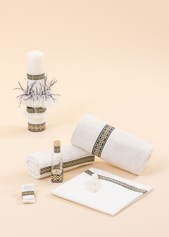 Baptism Set 2 Pieces, Candle and Personalized AnneBebe Kit