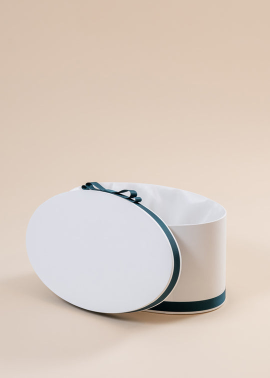 Oval Razvan Christening Chest Cream with Green Ribbon AnneBebe