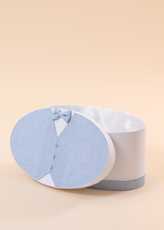Marius Christening Chest White With Blue Striped AnneBebe