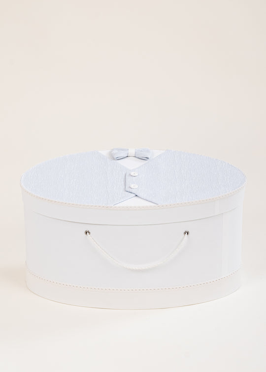 Cufar Aron Oval Crem Cu Brocard Bleu Pe Capac AnneBebe