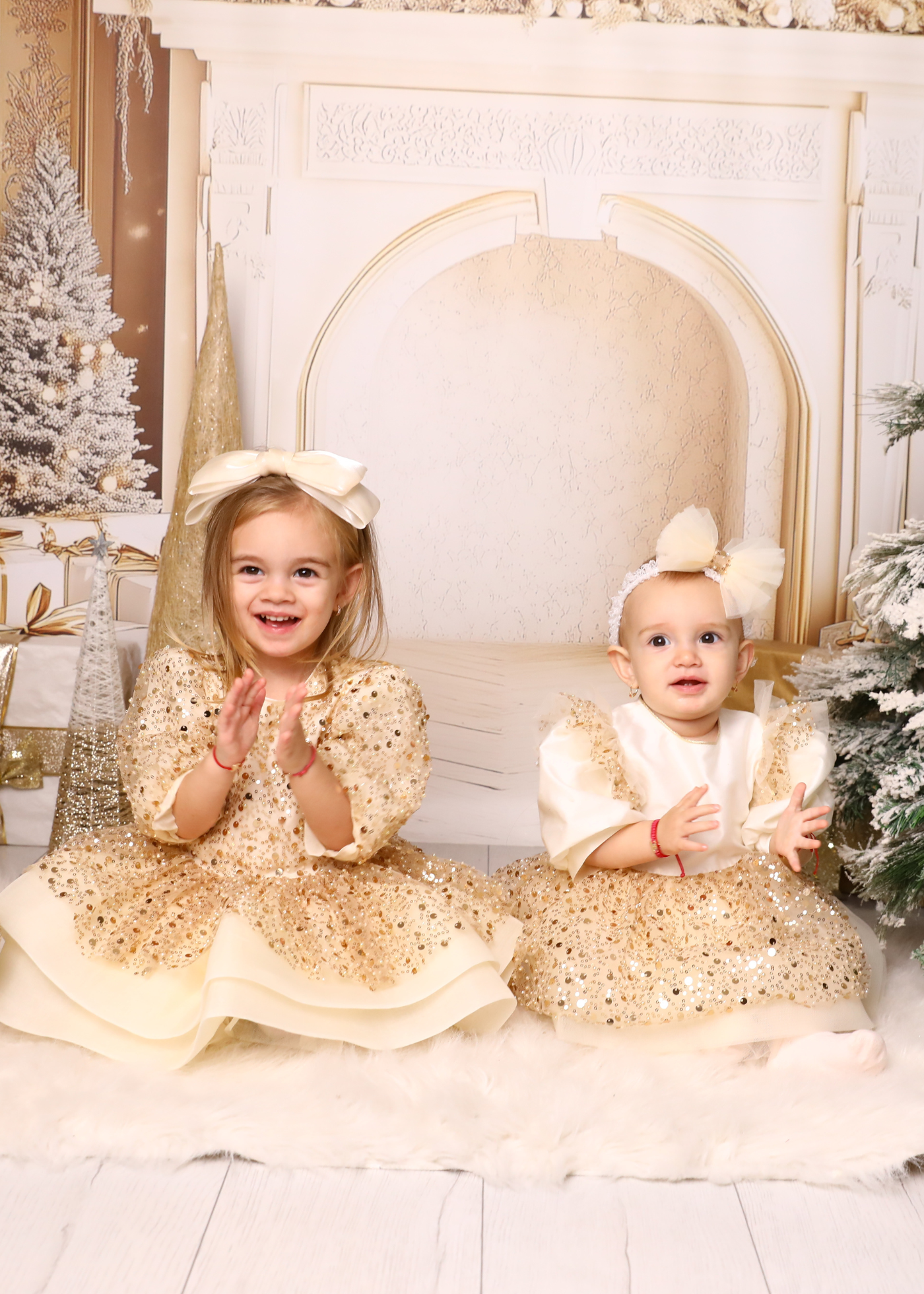 Roxana Cappuccino Dress with Gold Sequins AnneBebe