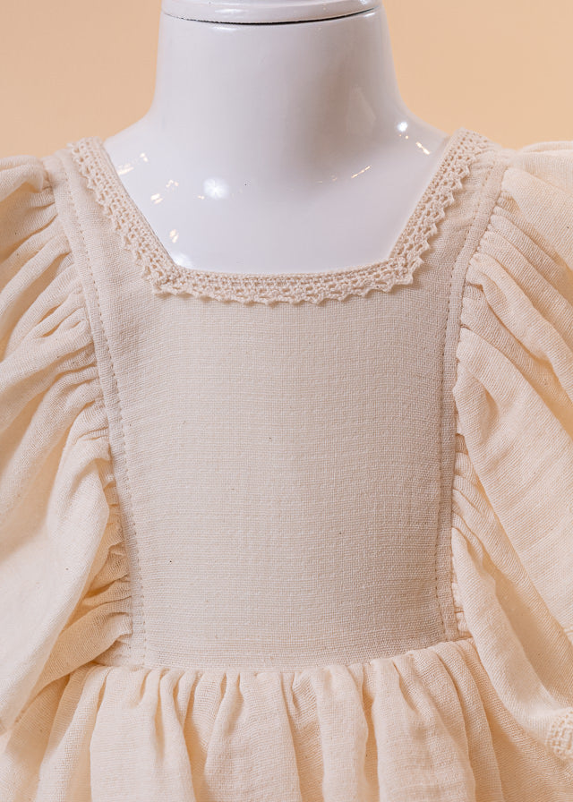 Elena Cappuccino Muslin Dress Two Ruffles AnneBebe