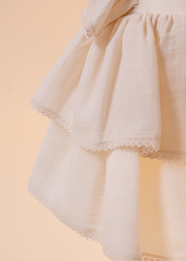 Elena Cappuccino Muslin Dress Two Ruffles AnneBebe