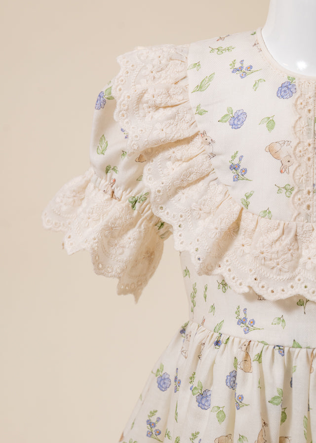 Cherry Print Dress &amp; Cotton Lace Collar AnneBebe
