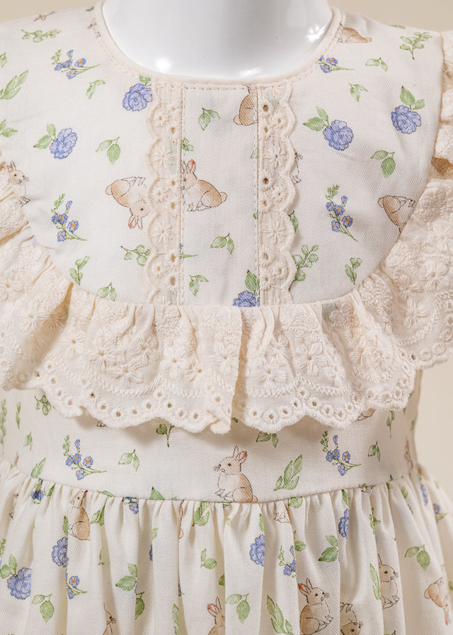 Cherry Print Dress &amp; Cotton Lace Collar AnneBebe