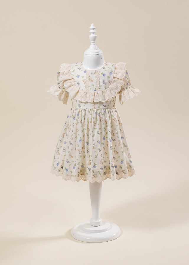 Cherry Print Dress &amp; Cotton Lace Collar AnneBebe