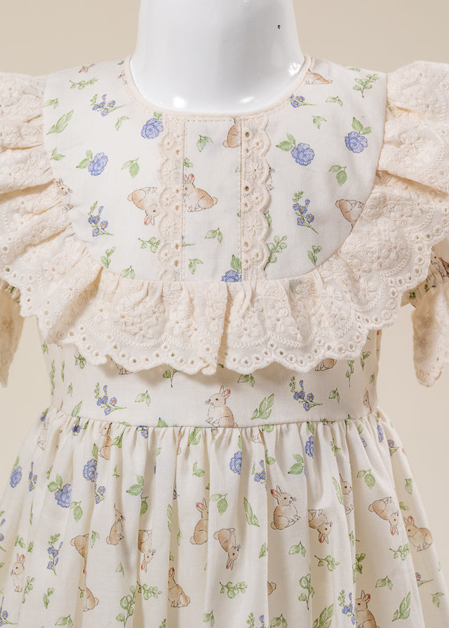Cherry Print Dress &amp; Cotton Lace Collar AnneBebe