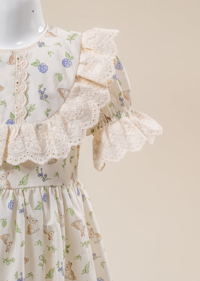 Cherry Print Dress &amp; Cotton Lace Collar AnneBebe