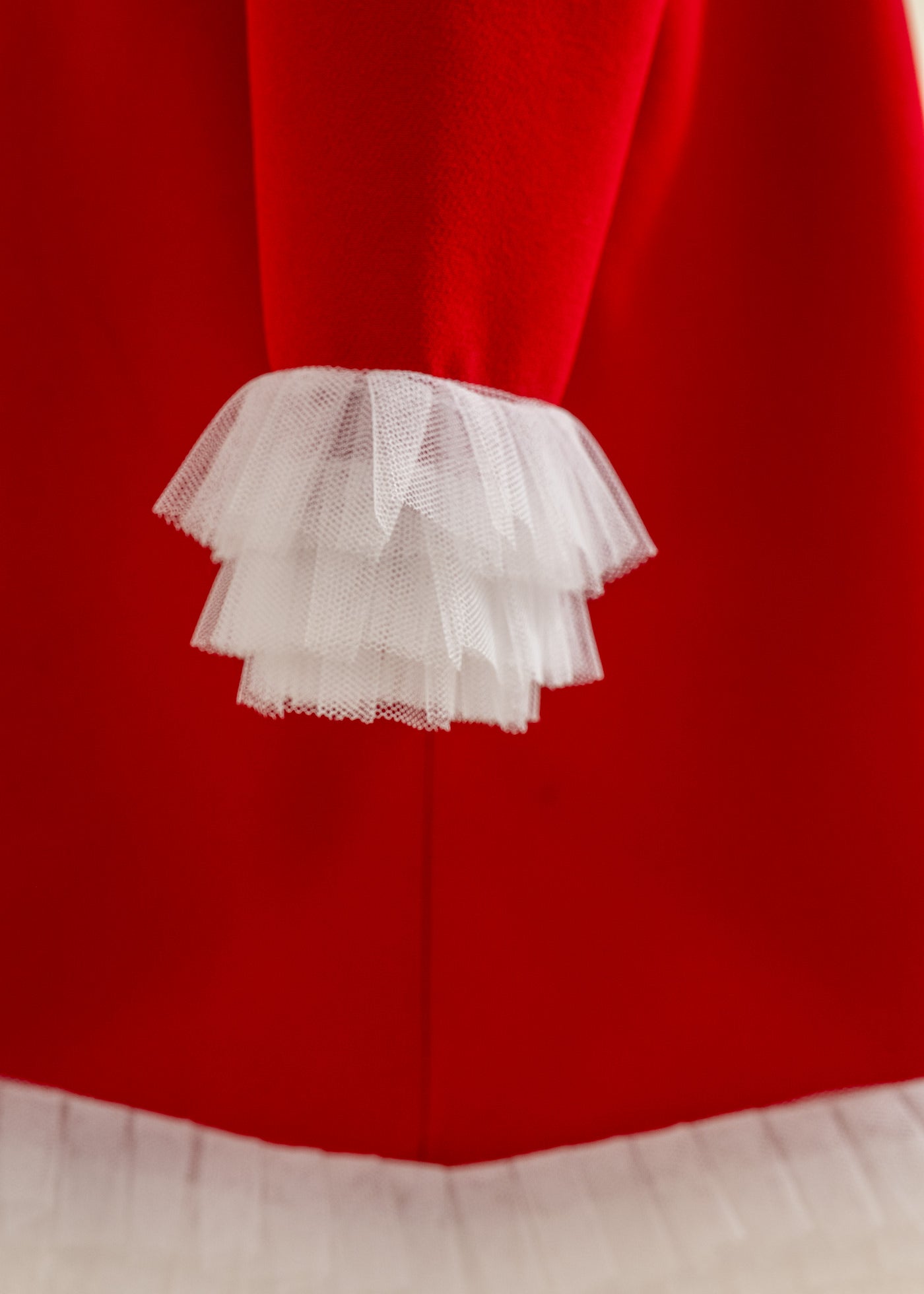 Rochita Rosie Cu Volanase Plisate Tull Crem AnneBebe