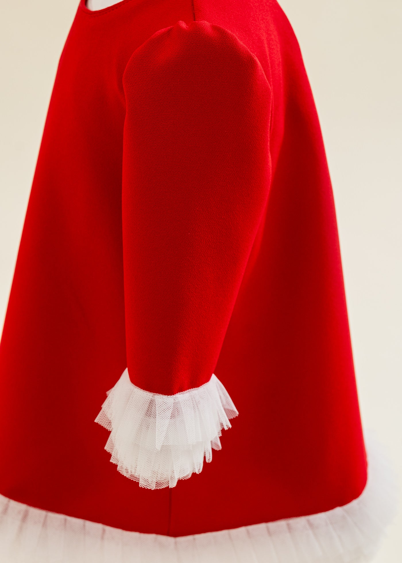 Rochita Rosie Cu Volanase Plisate Tull Crem AnneBebe