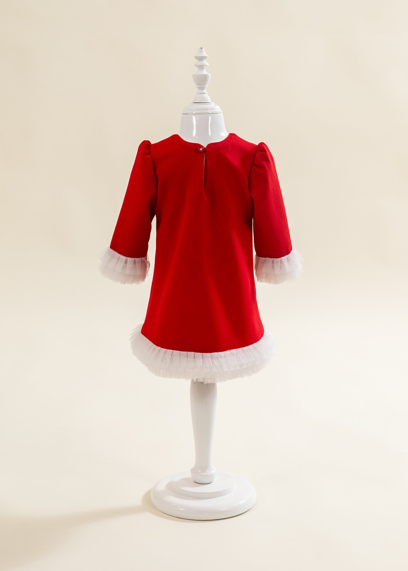 Rochita Rosie Cu Volanase Plisate Tull Crem AnneBebe