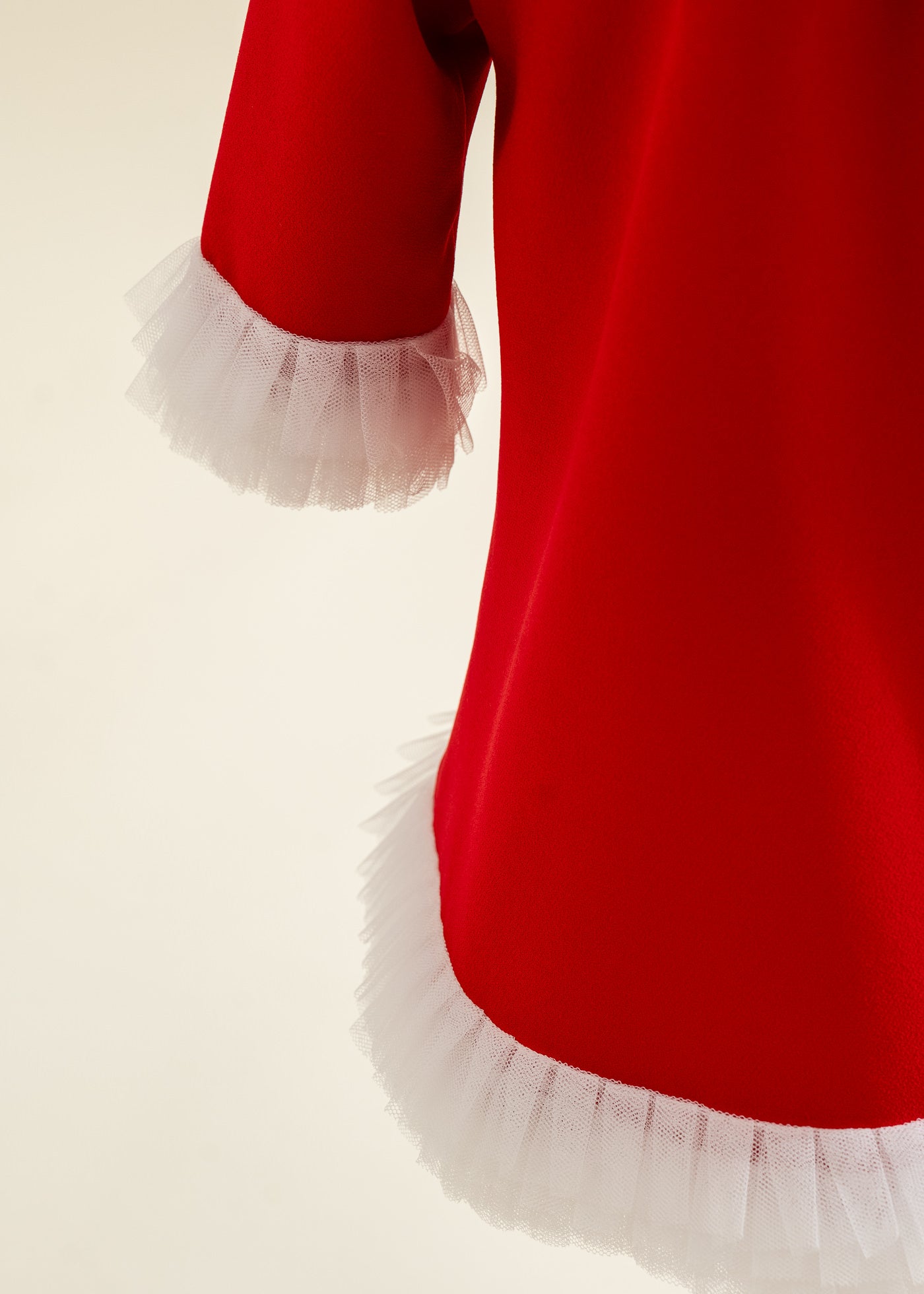 Rochita Rosie Cu Volanase Plisate Tull Crem AnneBebe