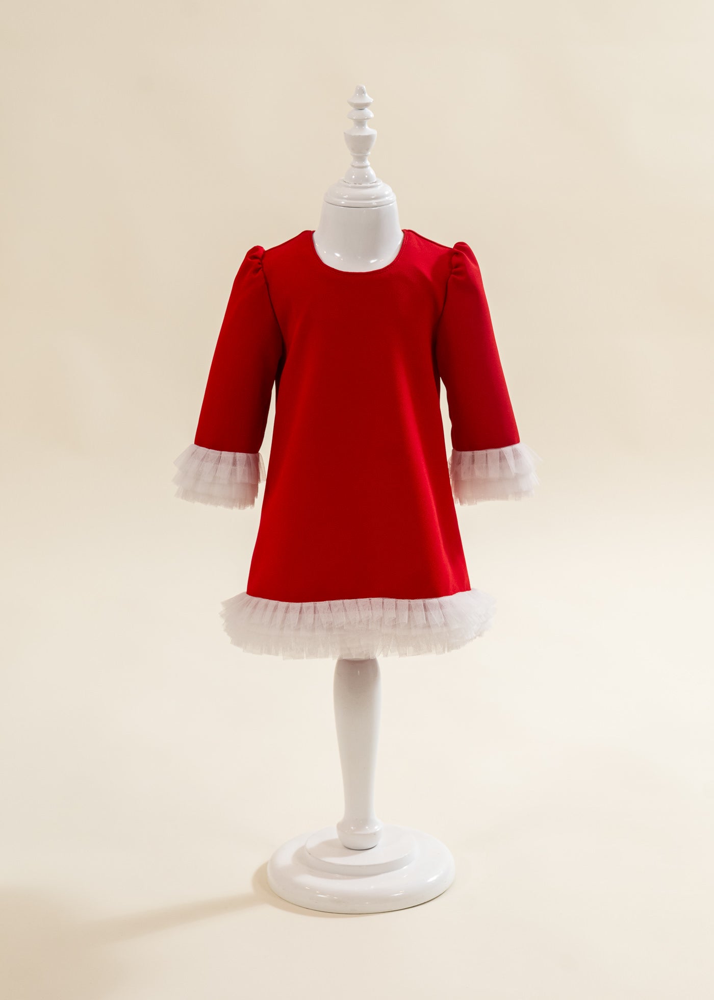 Rochita Rosie Cu Volanase Plisate Tull Crem AnneBebe