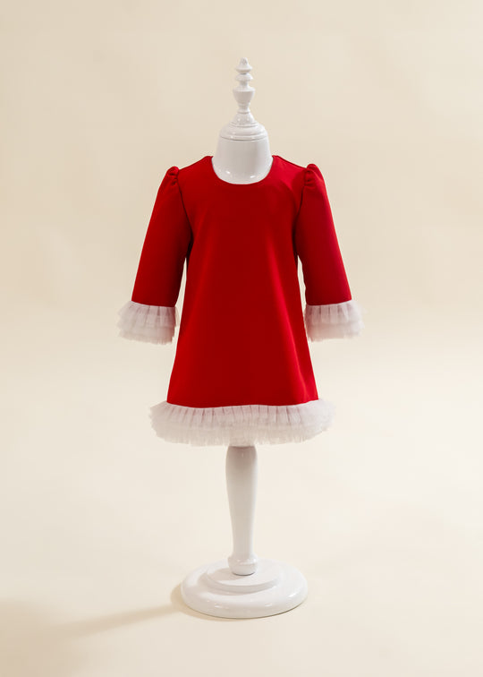 Rochita Rosie Cu Volanase Plisate Tull Crem AnneBebe