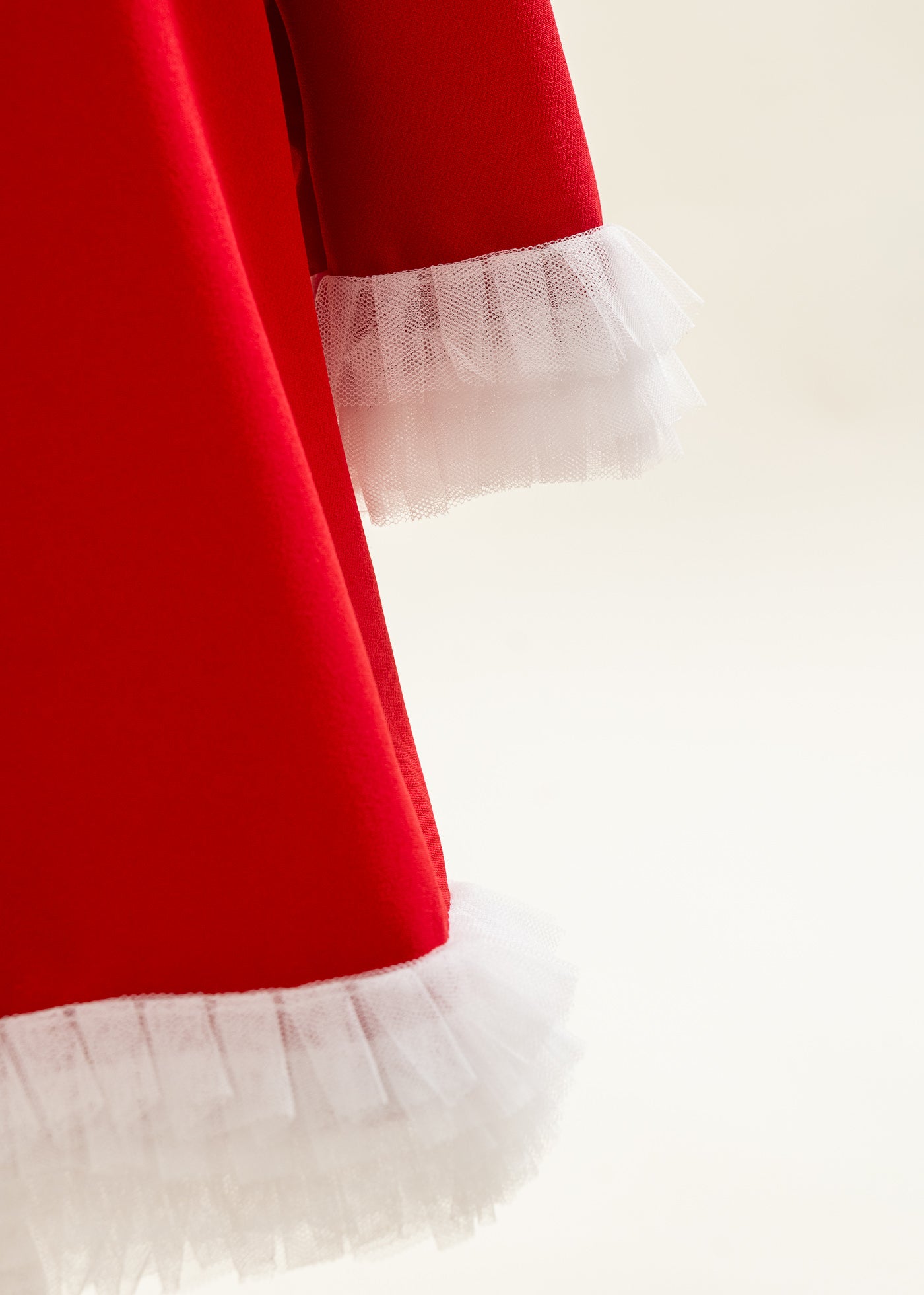 Rochita Rosie Cu Volanase Plisate Tull Crem AnneBebe