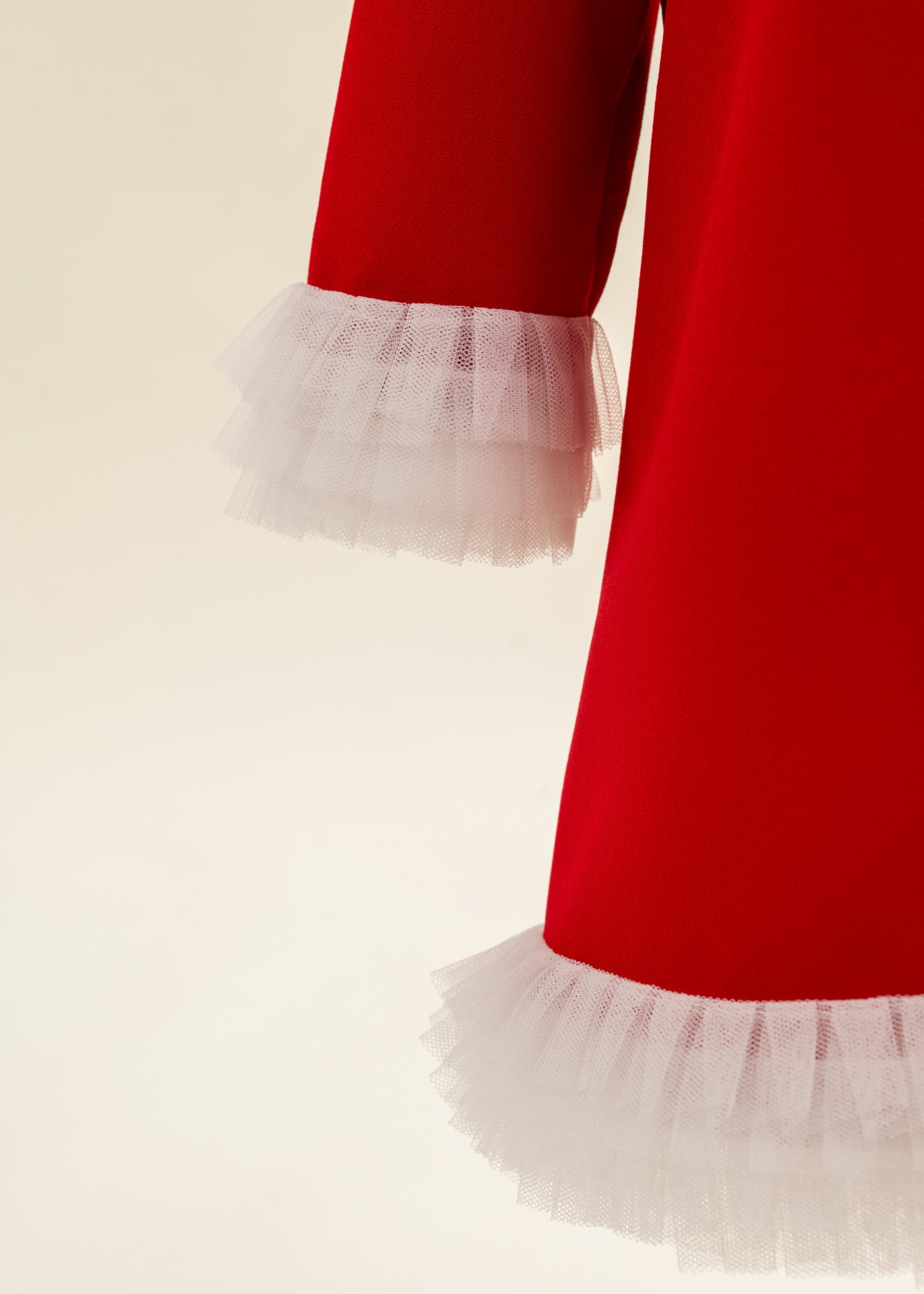 Rochita Rosie Cu Volanase Plisate Tull Crem AnneBebe