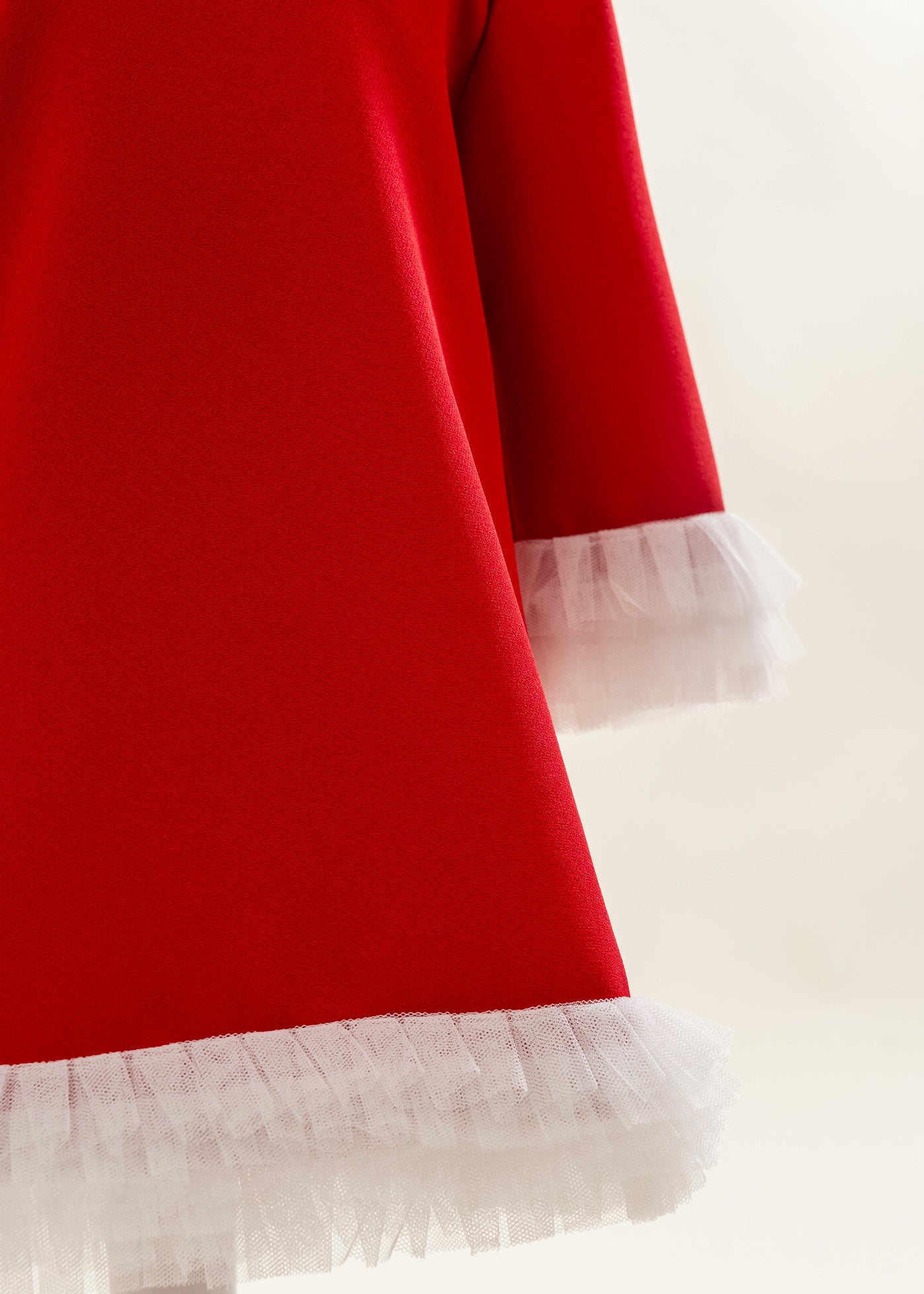 Rochita Rosie Cu Volanase Plisate Tull Crem AnneBebe