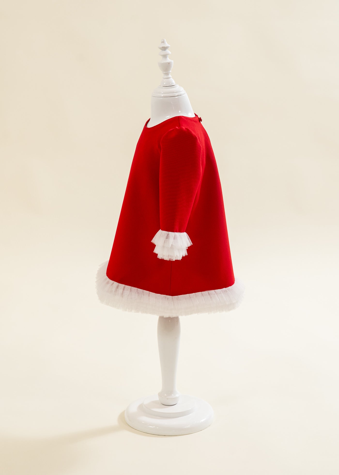 Rochita Rosie Cu Volanase Plisate Tull Crem AnneBebe