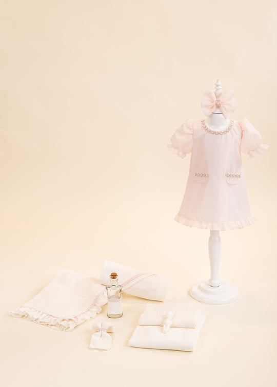 Set Botez Cosmina 2 Piese, Rochita si Trusou Personalizat AnneBebe