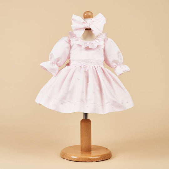 Elegant Dress for Girls Dana Pink Brocard Flowy Model AnneBebe