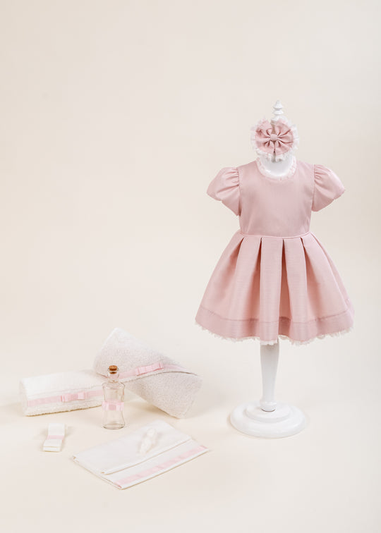 Christening Set Elia 2 Pieces Dress and Personalized AnneBebe Christening Kit