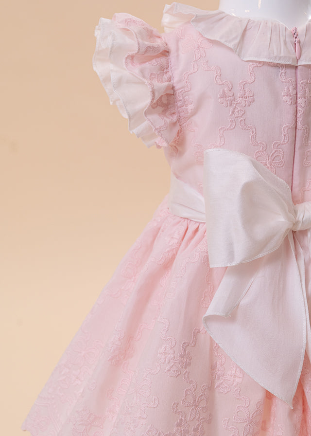Рожева сукня Iris з вишивкою і оборками
