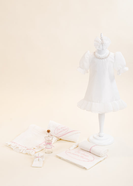 Claudia Christening Set 2 Pieces Dress and Personalized AnneBebe Layette