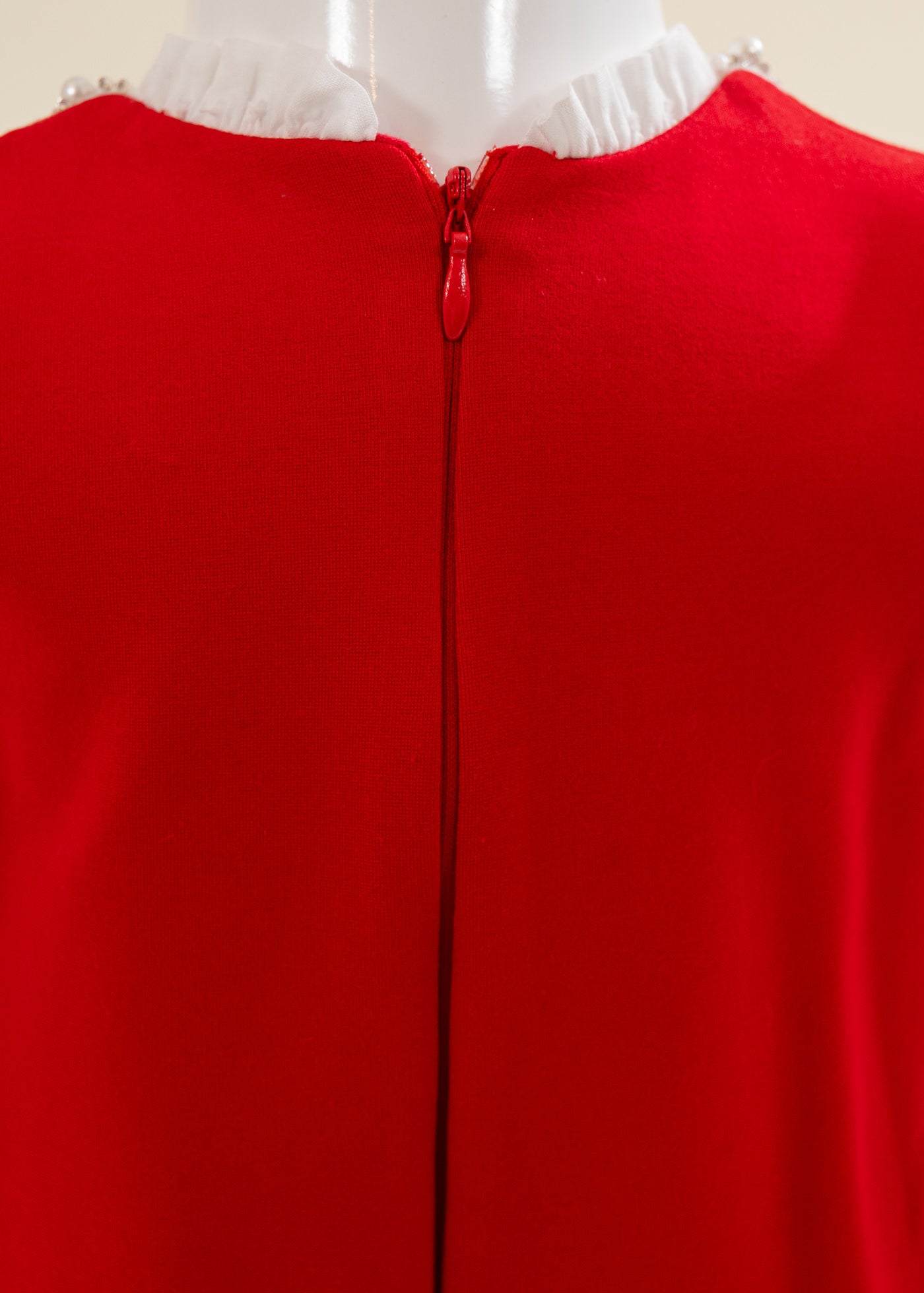 Rochita Rosie Cu Perle La Gat Si Buzunare AnneBebe