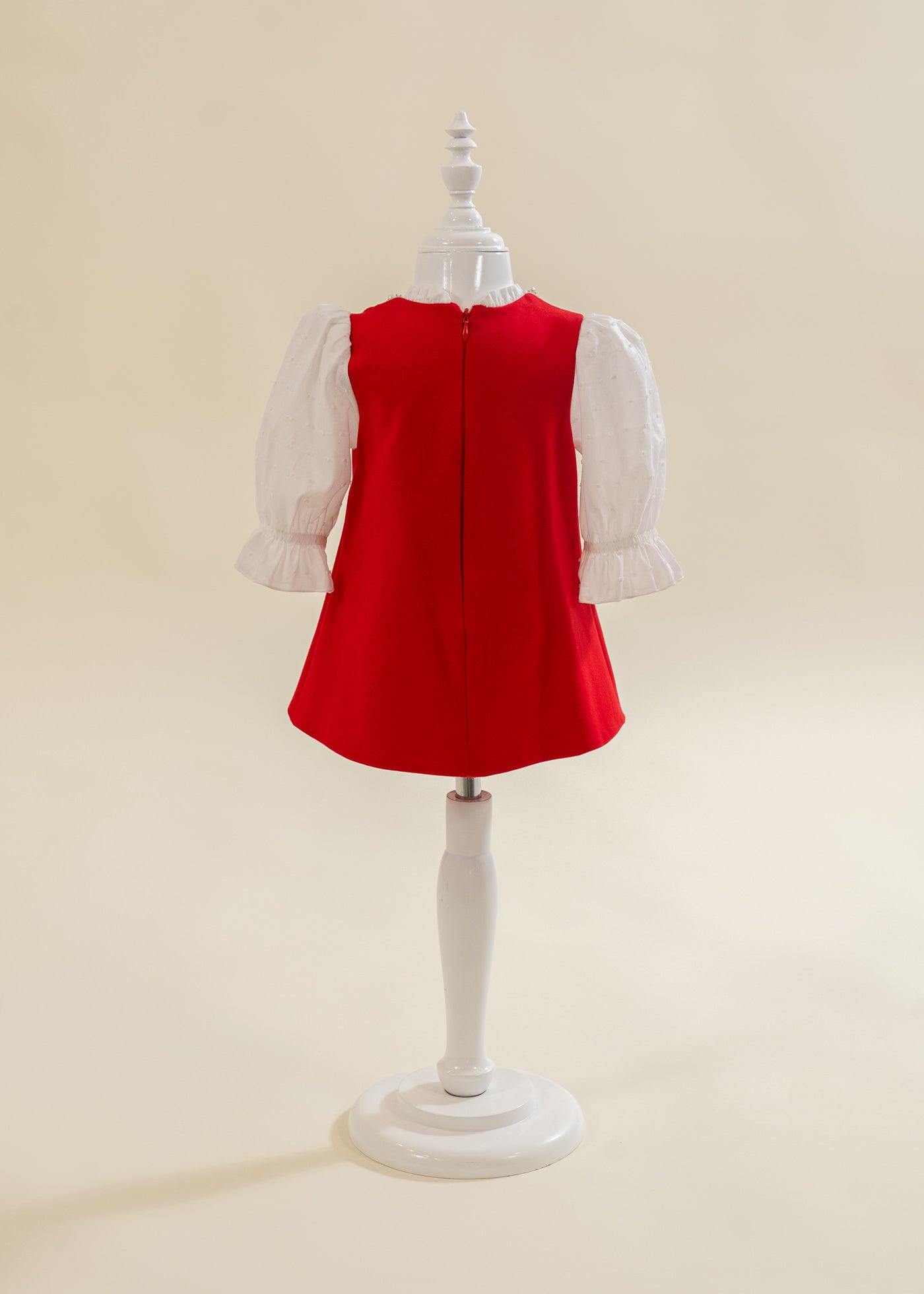 Rochita Rosie Cu Perle La Gat Si Buzunare AnneBebe