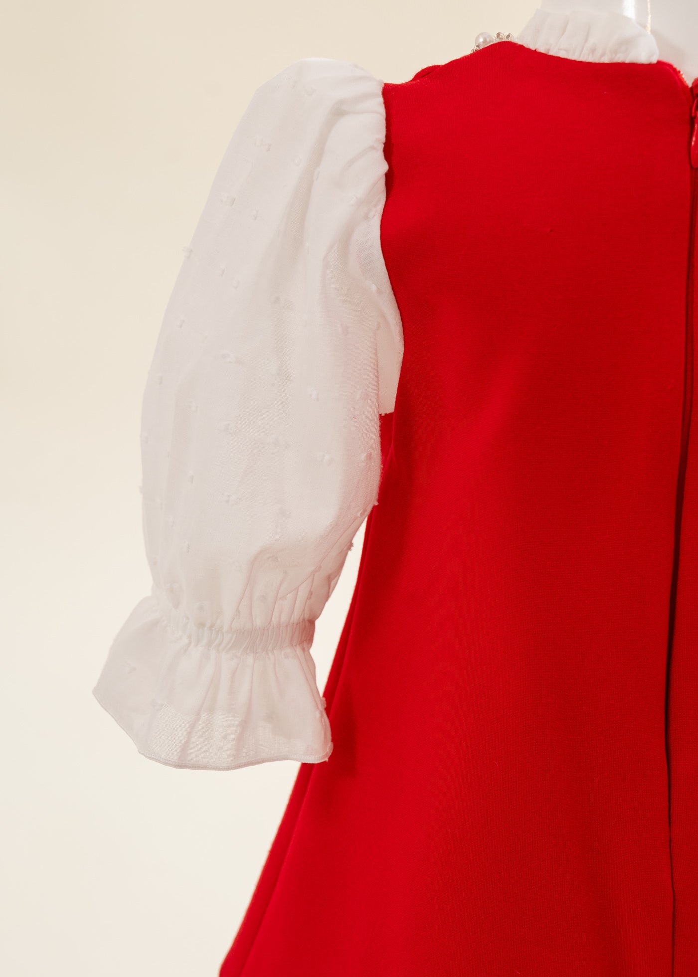 Rochita Rosie Cu Perle La Gat Si Buzunare AnneBebe