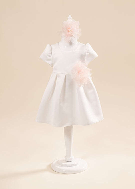 Rochita Mia Crem Cu Floare Roz In Talie AnneBebe