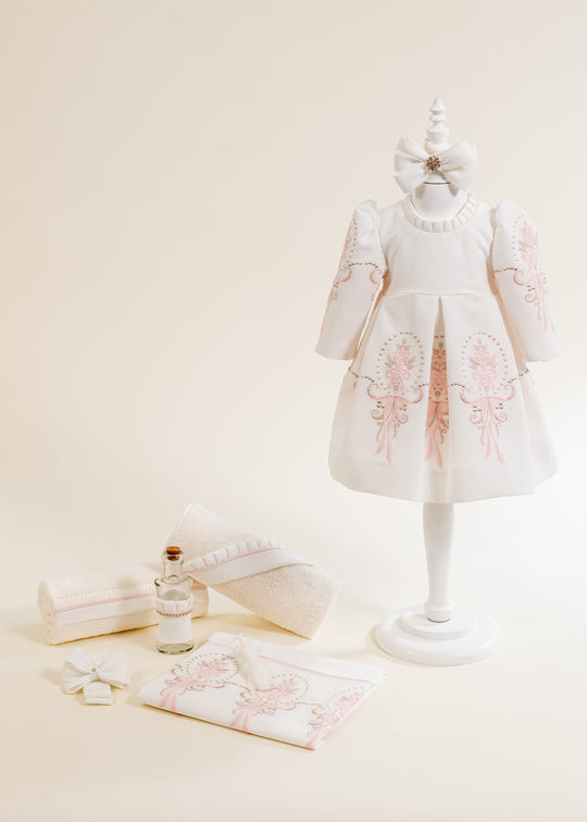 Set Botez Cristiana 2 Piese Rochita si Trusou Personalizat AnneBebe