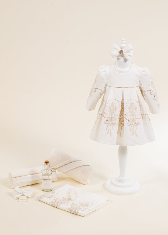 Set Botez Nicole 2 Piese, Rochita si Trusou Personalizat AnneBebe