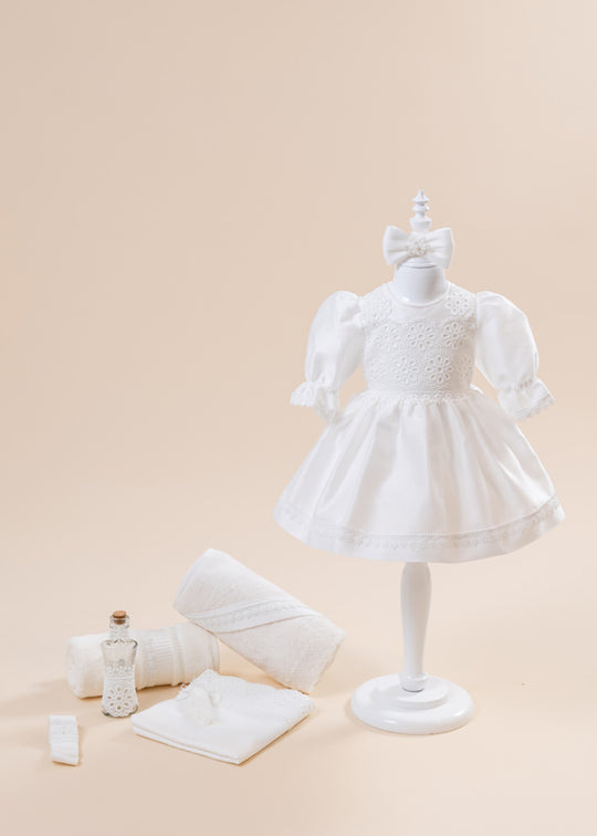 Set Botez Crina 2 Piese, Rochita si Trusou Personalizat AnneBebe